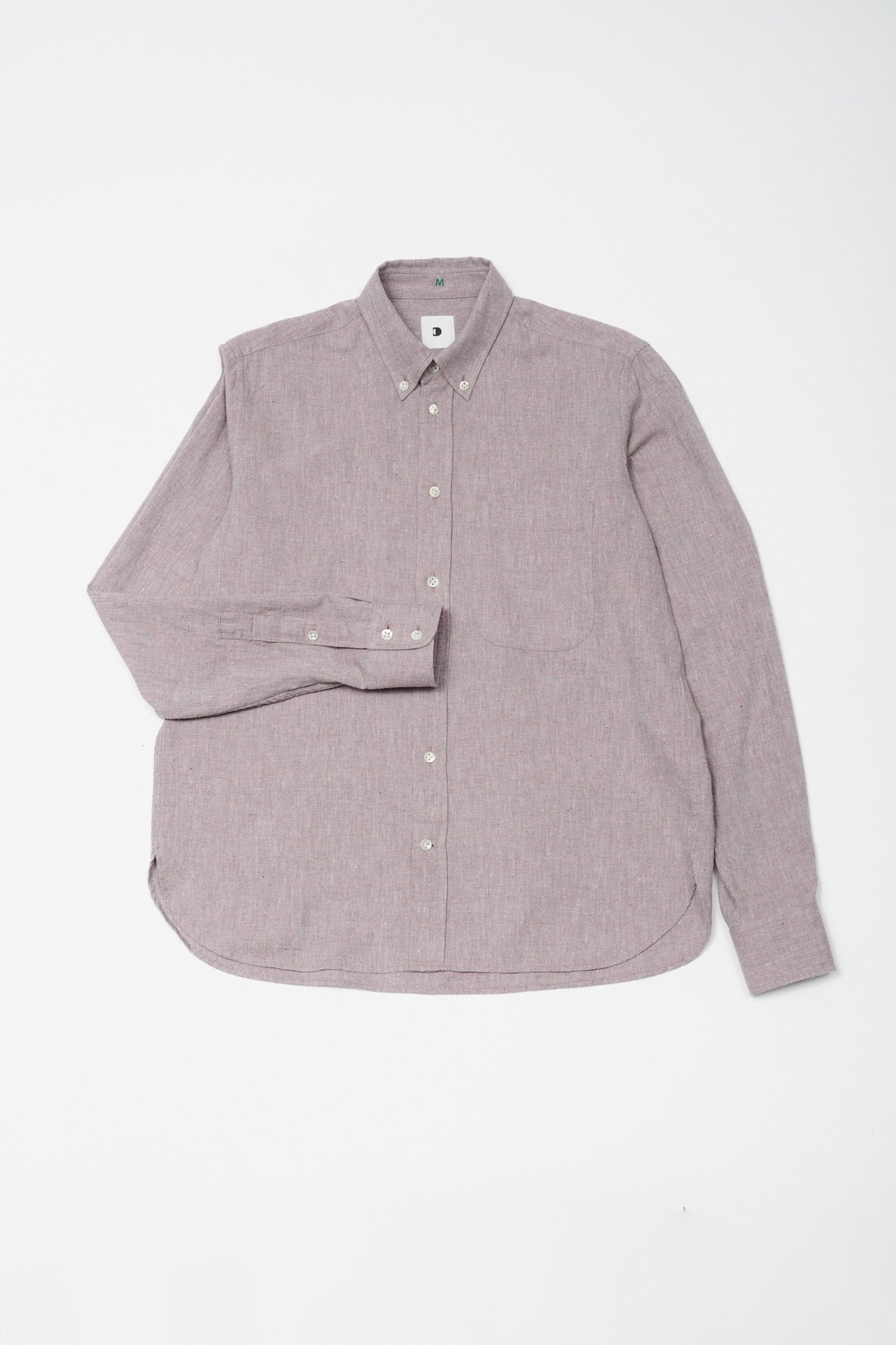 Button Down Shirt in a Grey Purple Italian Recycled Cotton