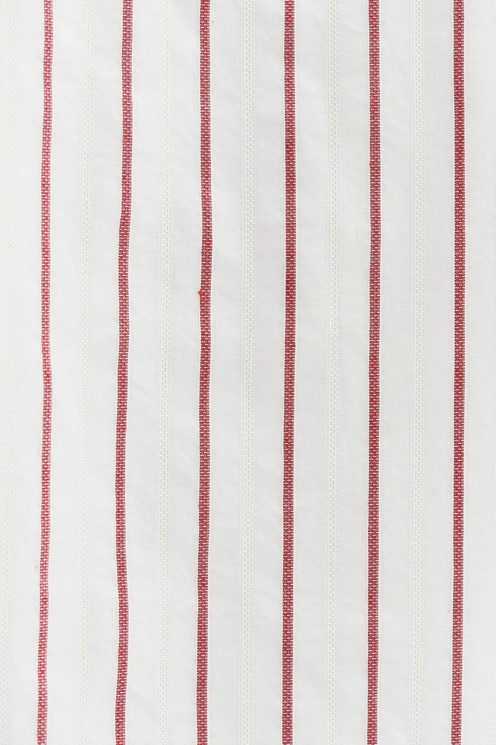 Cute Round Collar Shirt in a White and Wine Red Striped Italian Organic Cotton