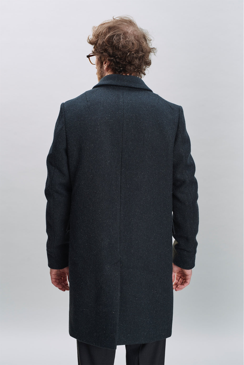 Biking Coat in Ocean Blue Sustainable Italian Wool with MEIDA Thermo Insulation