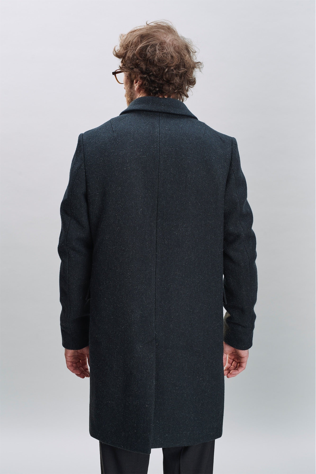 Biking Coat in Ocean Blue Sustainable Italian Wool with MEIDA Thermo Insulation